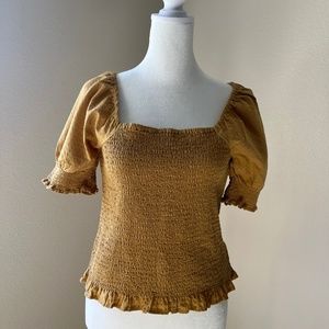 MADEWELL- Puffed Sleeve Crop Top